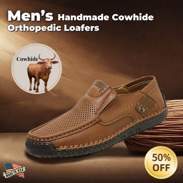 Poslední den na 50% slevu 🔥⏱️ Vánoční výprodej ⏱️🔥 Pánské slip-on kožené ručně vyráběné proplétané mokasíny