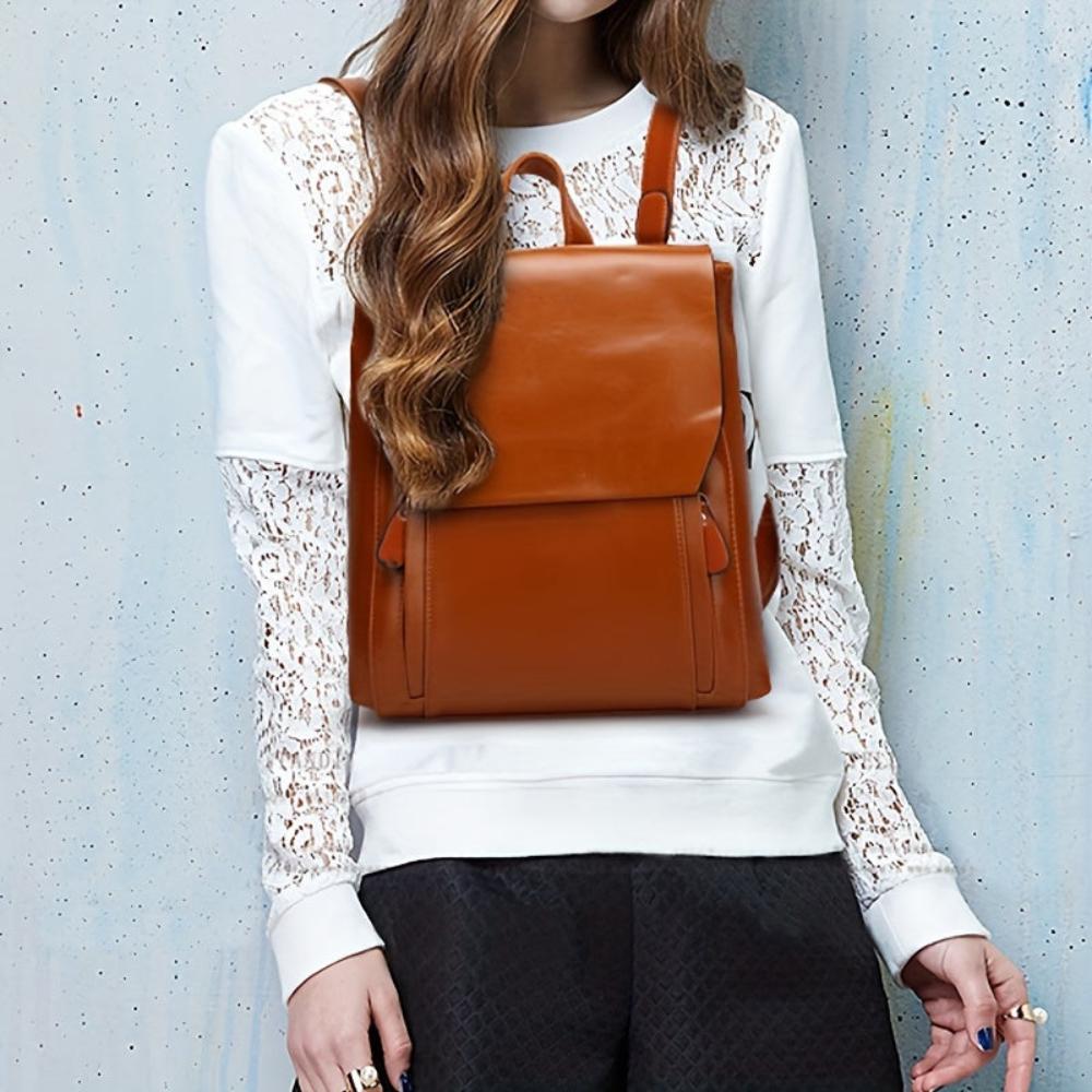 Clara™ | Quilted Leather-like Finish Backpack