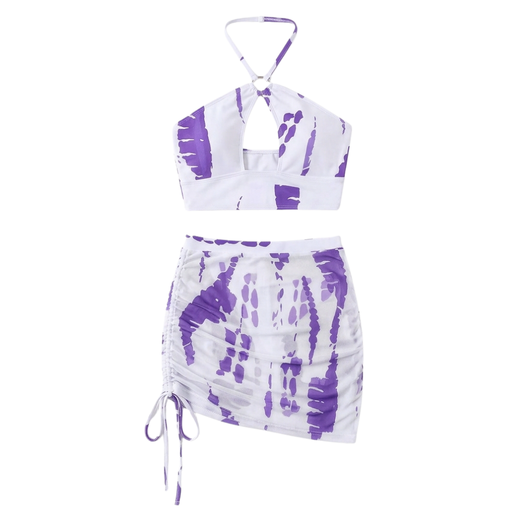 Solaia™ – Třídílná bikiny sada s krycí sukní
