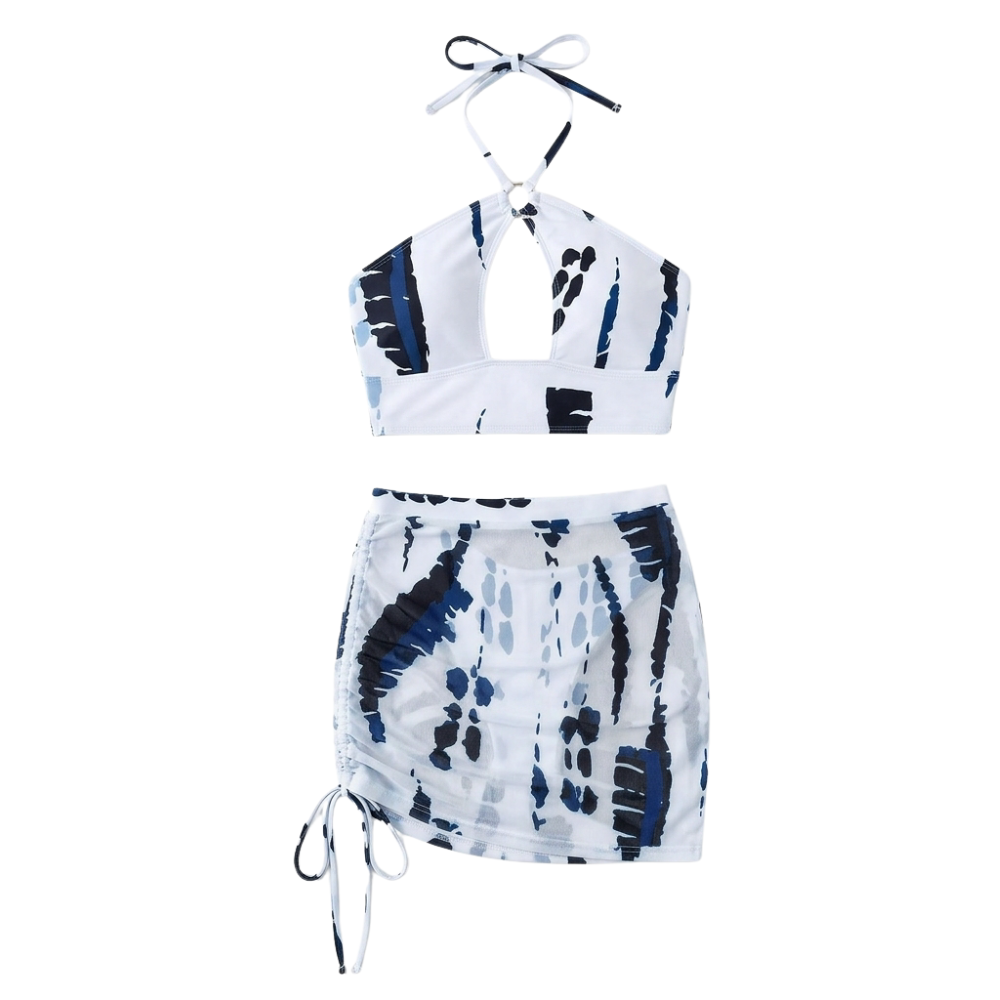 Solaia™ – Třídílná bikiny sada s krycí sukní