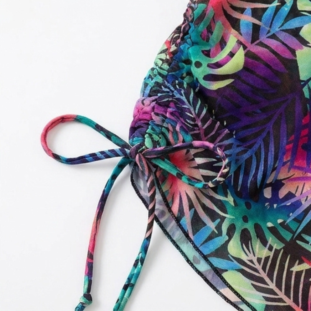 Lunavera™ – Tropická 3-dílná plavková souprava s kimono kabátem