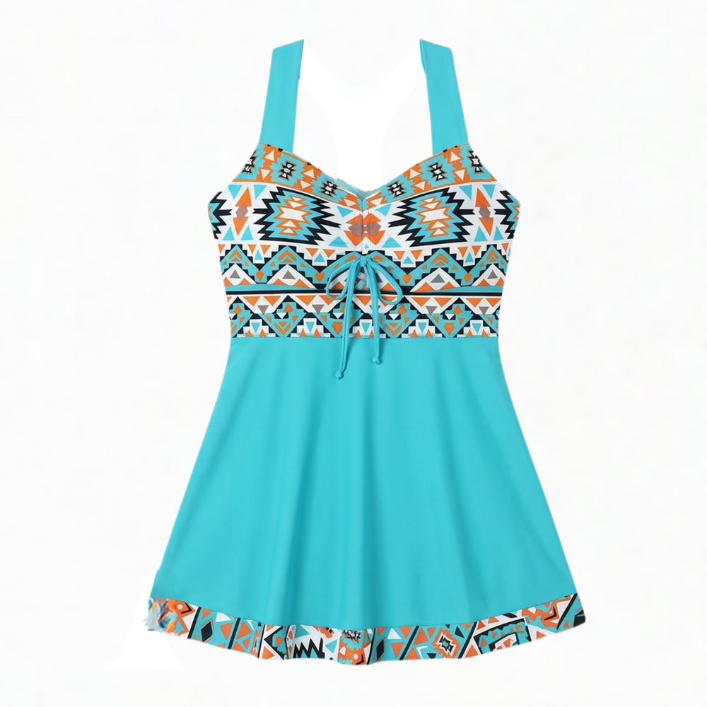 Marenza™ – Halter Swimdress with Flowy A-Line Skirt