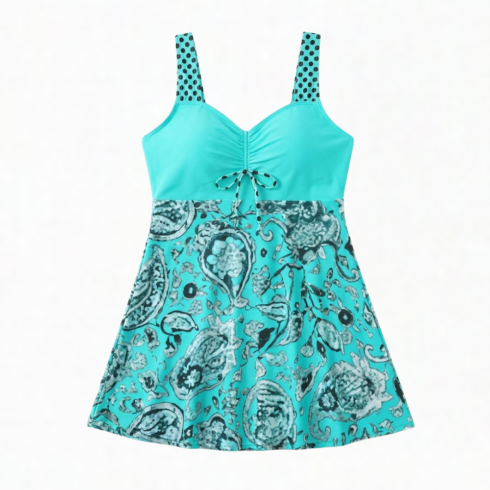 Marenza™ – Halter Swimdress with Flowy A-Line Skirt