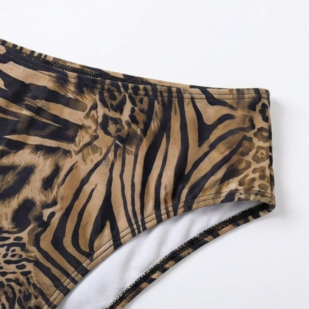 Lunavia™ – Podšitá bikinová souprava s leopardím vzorem a hlubokým výstřihem