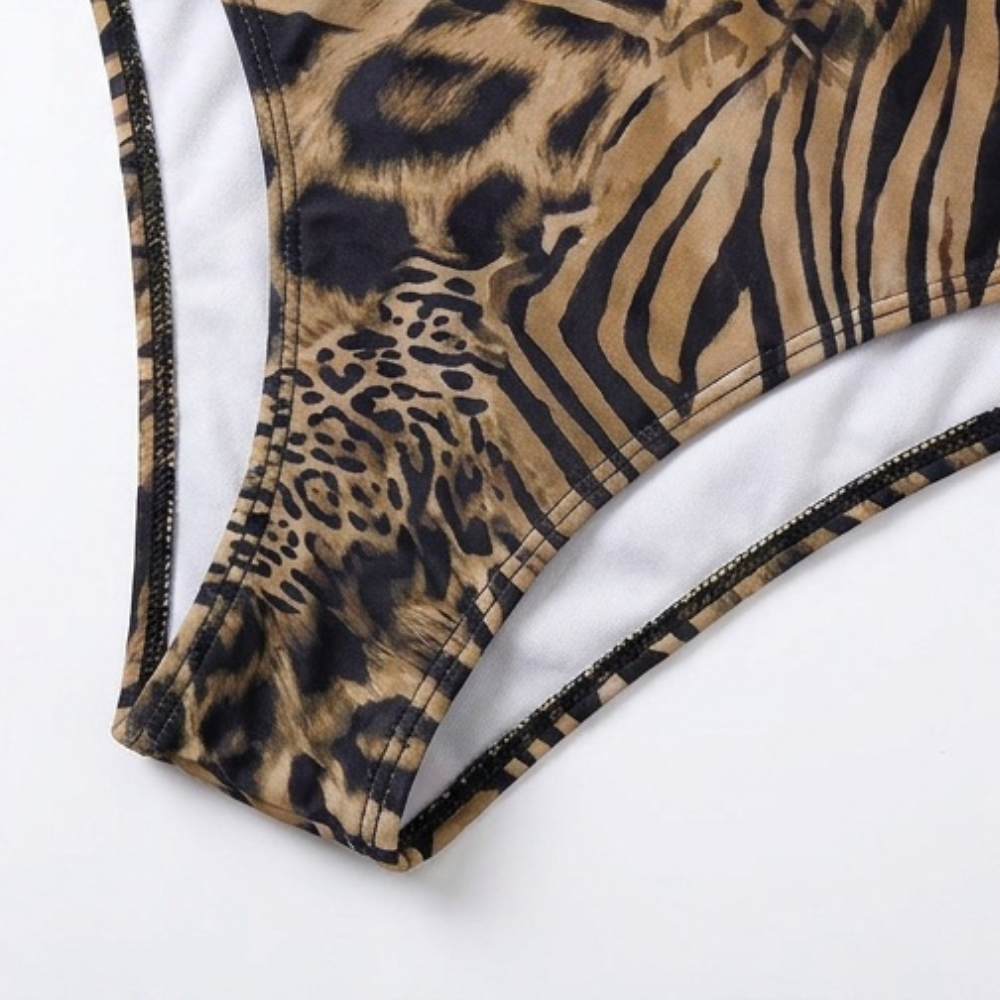 Lunavia™ – Podšitá bikinová souprava s leopardím vzorem a hlubokým výstřihem