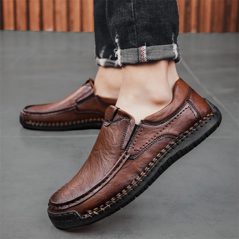 🔥Poslední den 60% SLEVA🔥Pánské slip-on mokasíny z pravé telecí kůže