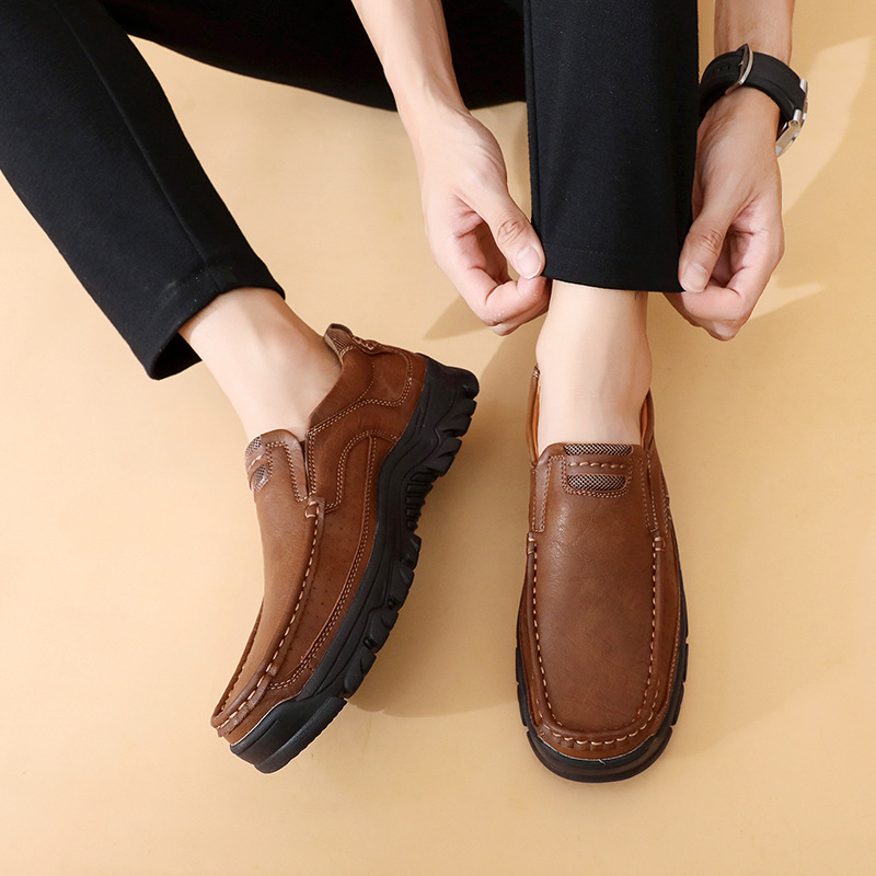 🔥LAST DAY 70% OFF🔥Mens Non-slip Walking Shoes Leather Lightweight Breathable Casual Loafers