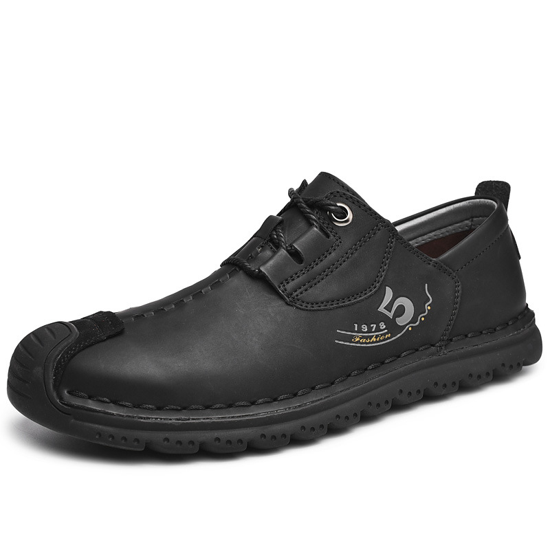 ⏰ Last day! 60% off 🔥 Men's handmade genuine leather lace-up casual shoes with non-slip, wear-resistant, and soft soles.