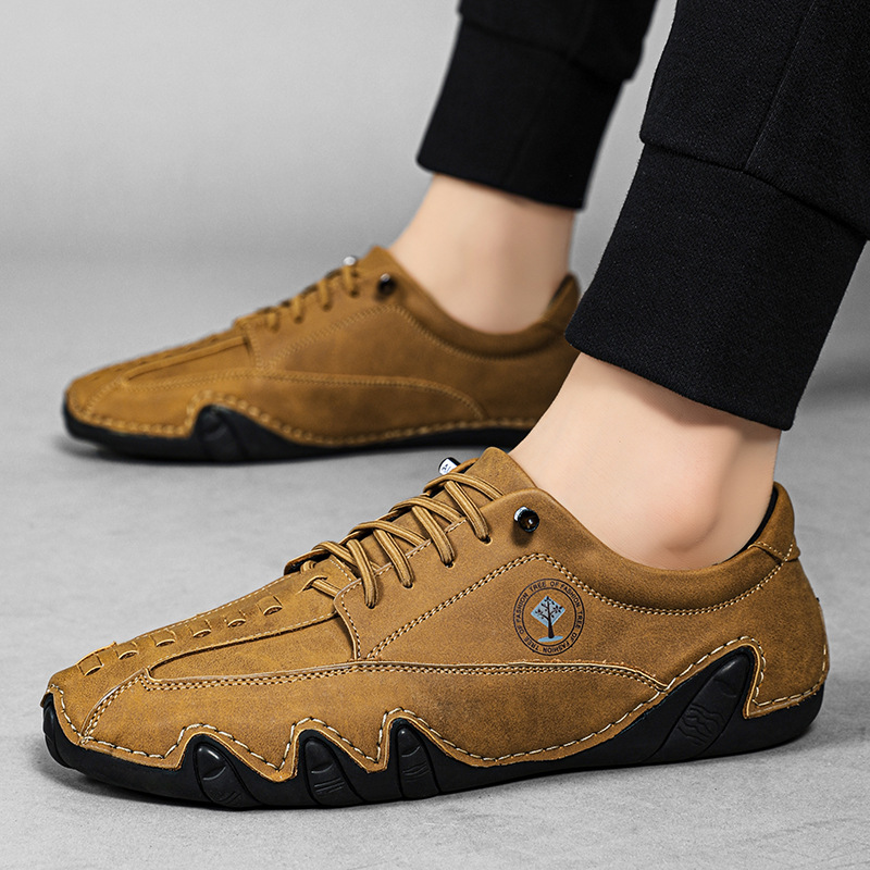 (🎁Free Orthotic Insoles🔥)Men’s Verlinn Premium Cowhide Leather Lace-Up Dress Shoes with Arch Support, Breathable for Summer Walking & Driving