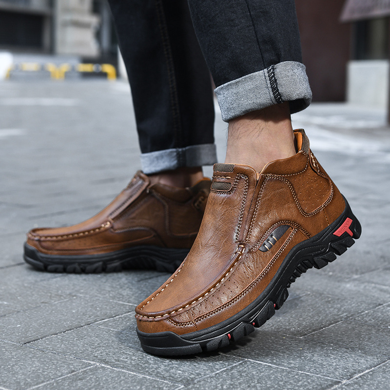 🔥LAST DAY 70% OFF🔥Mens Non-slip Walking Shoes Leather Lightweight Breathable Casual Loafers