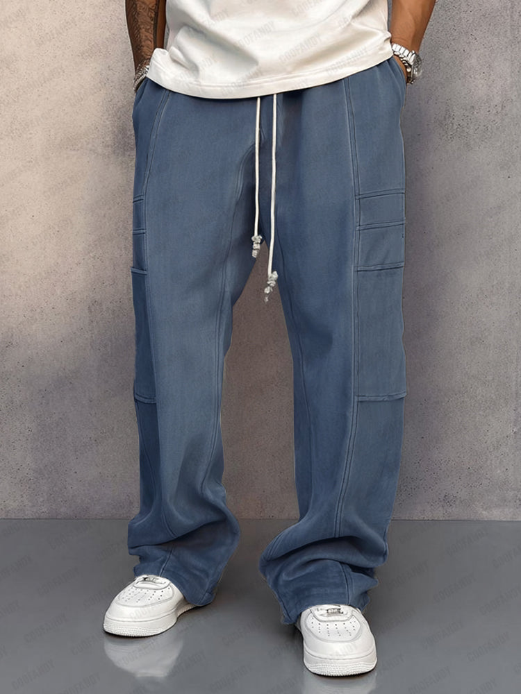 Stylové pohodlné semišové kalhoty volného střihu