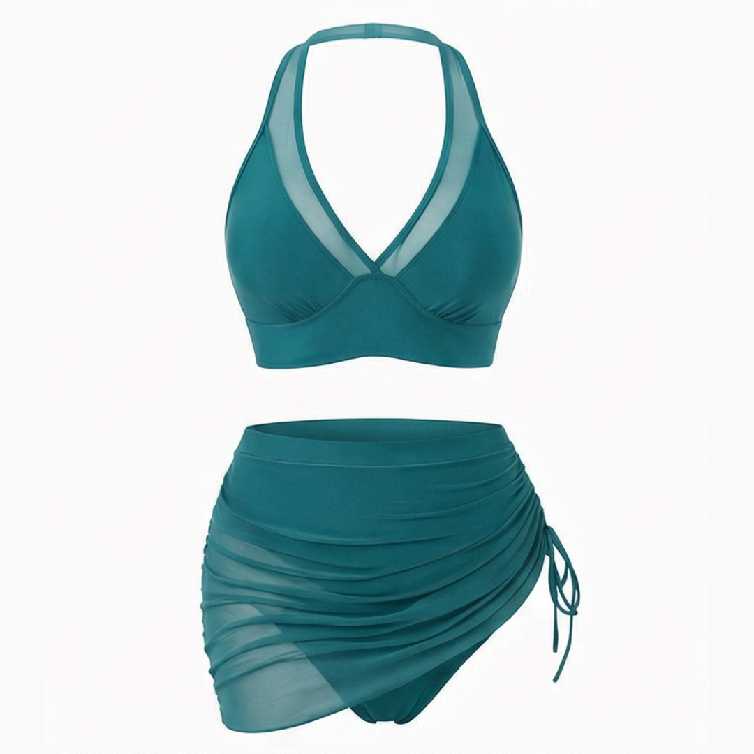 Marella™ – Bikiny set s vysokým pasem a síťovanou sukní s řasením