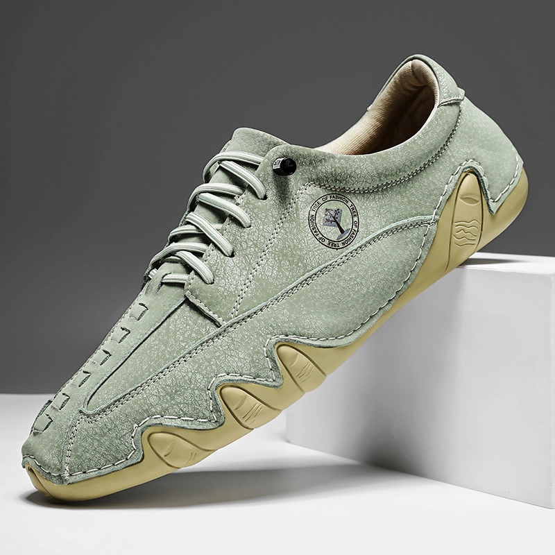 (🎁Free Orthotic Insoles🔥)Men’s Verlinn Premium Cowhide Leather Lace-Up Dress Shoes with Arch Support, Breathable for Summer Walking & Driving