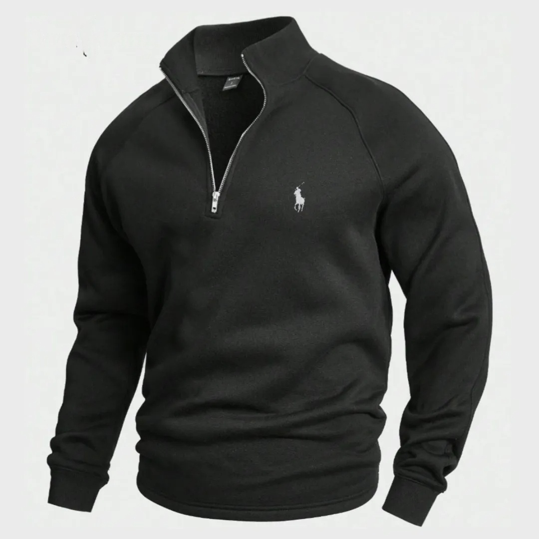 Maglione in Cotone con Mezza Zip – Eleganza e Comfort