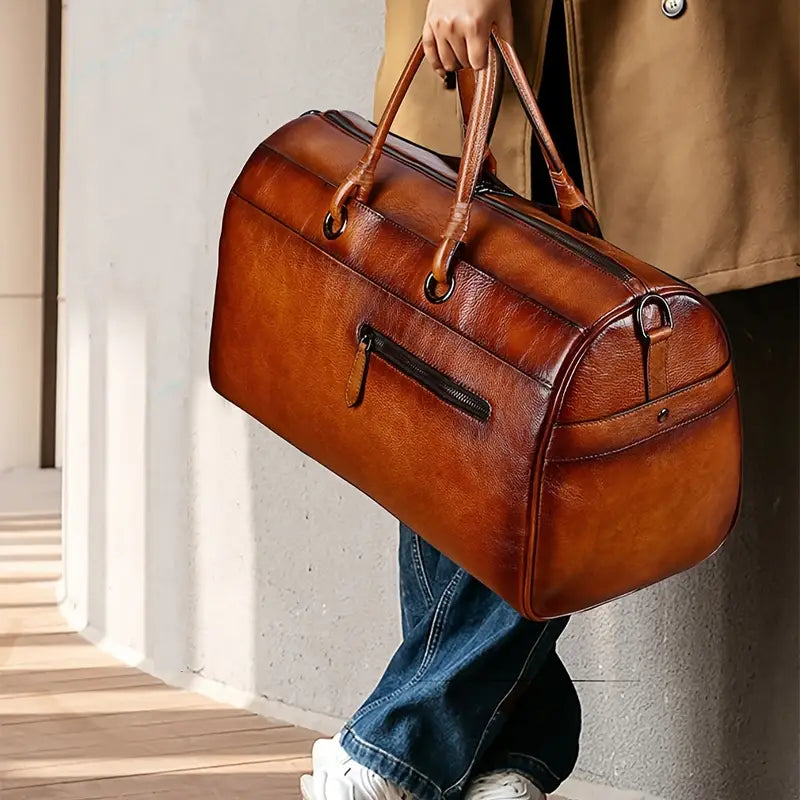 Dámská retro crossbody kabelka z pravé kůže
