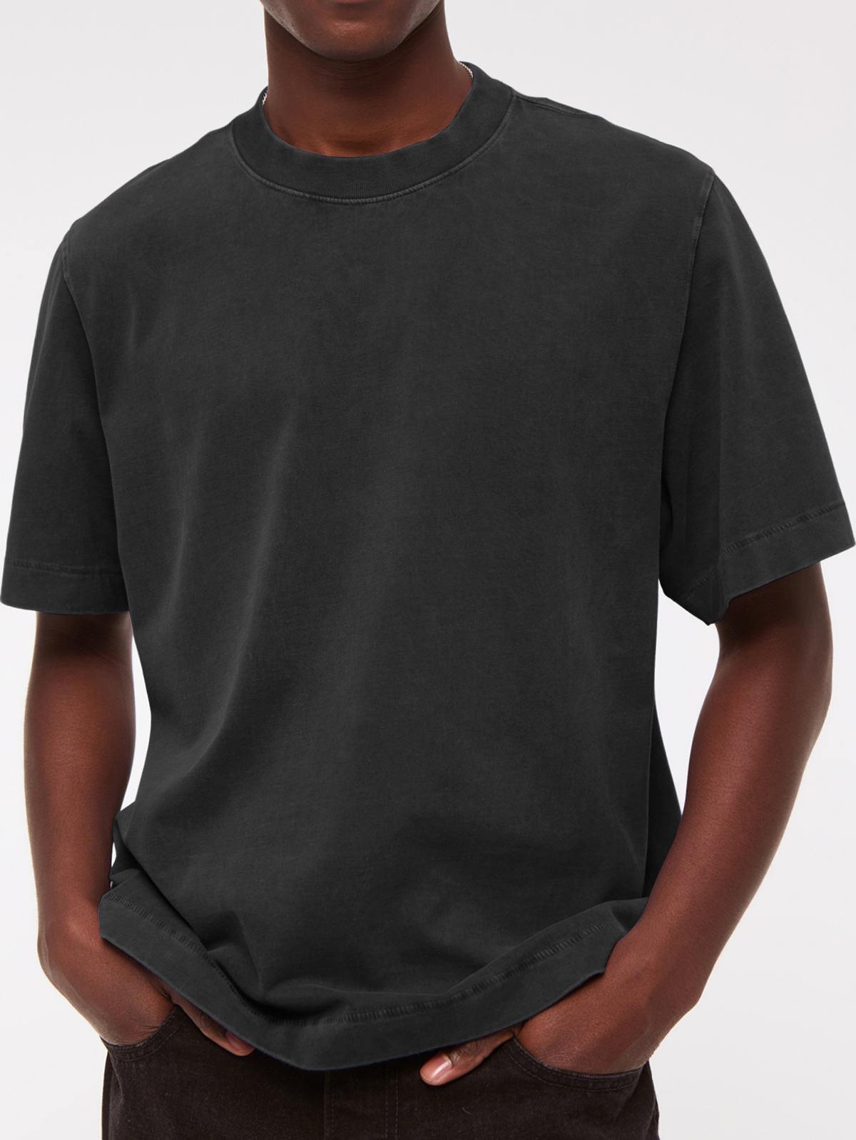 Men's 260g Pure Cotton Vintage Distressed Short-sleeved T-shirt