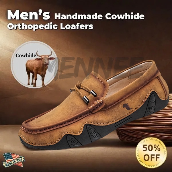 Last Day 70% OFF🔥⏱️Christmas Promotion⏱️🔥Men's genuine calfskin leather Slip-On Loafers