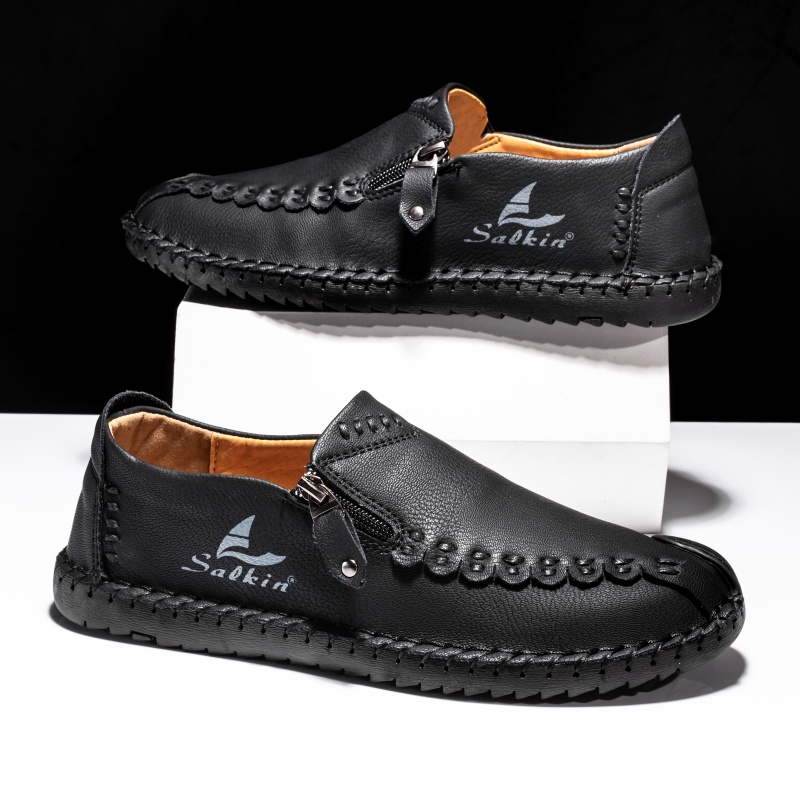 (🎁Free Orthotic Insoles🔥)Men’s Orthopedic Leather Slip-On Loafers – Arch Support, Non-Slip Sole, Wide Toe Box & Cushioned Insoles