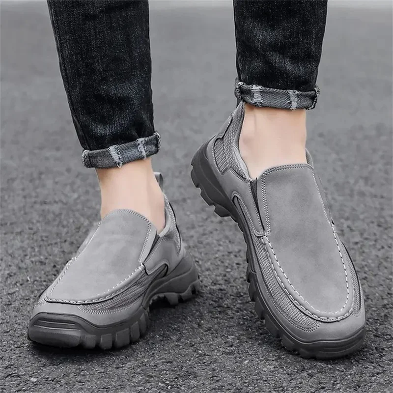 Men's Orthopedic Genuine Leather Shoes for Diabetics, Arch Support Hiking Shoes for Plantar Fasciitis