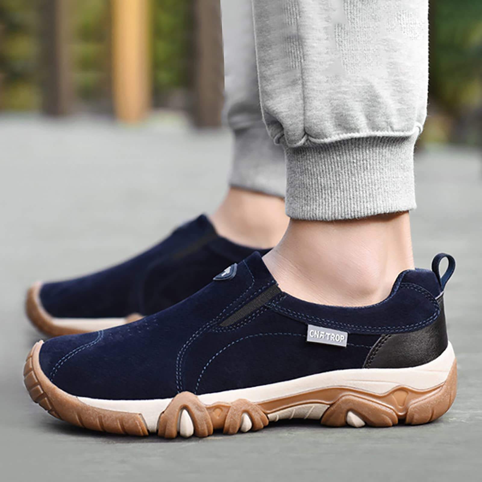 🔥Last Day Promotion 69% OFF 🎁Men's Outdoor Comfy Walking Slip-On Shoes Shoes, Comfortable Hiking Leather Sneakers