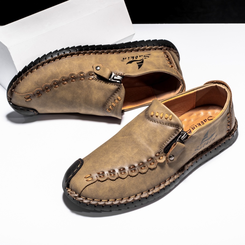 (🎁Free Orthotic Insoles🔥)Men’s Orthopedic Leather Slip-On Loafers – Arch Support, Non-Slip Sole, Wide Toe Box & Cushioned Insoles