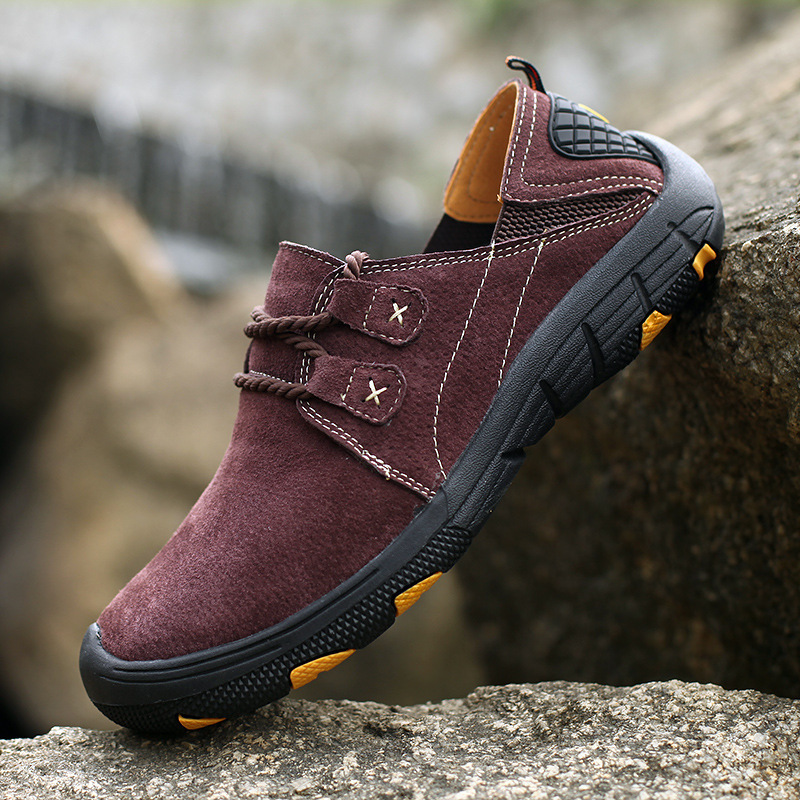 Men's Genuine Leather Outdoor Wear Resistant Non-slip Hiking Shoes