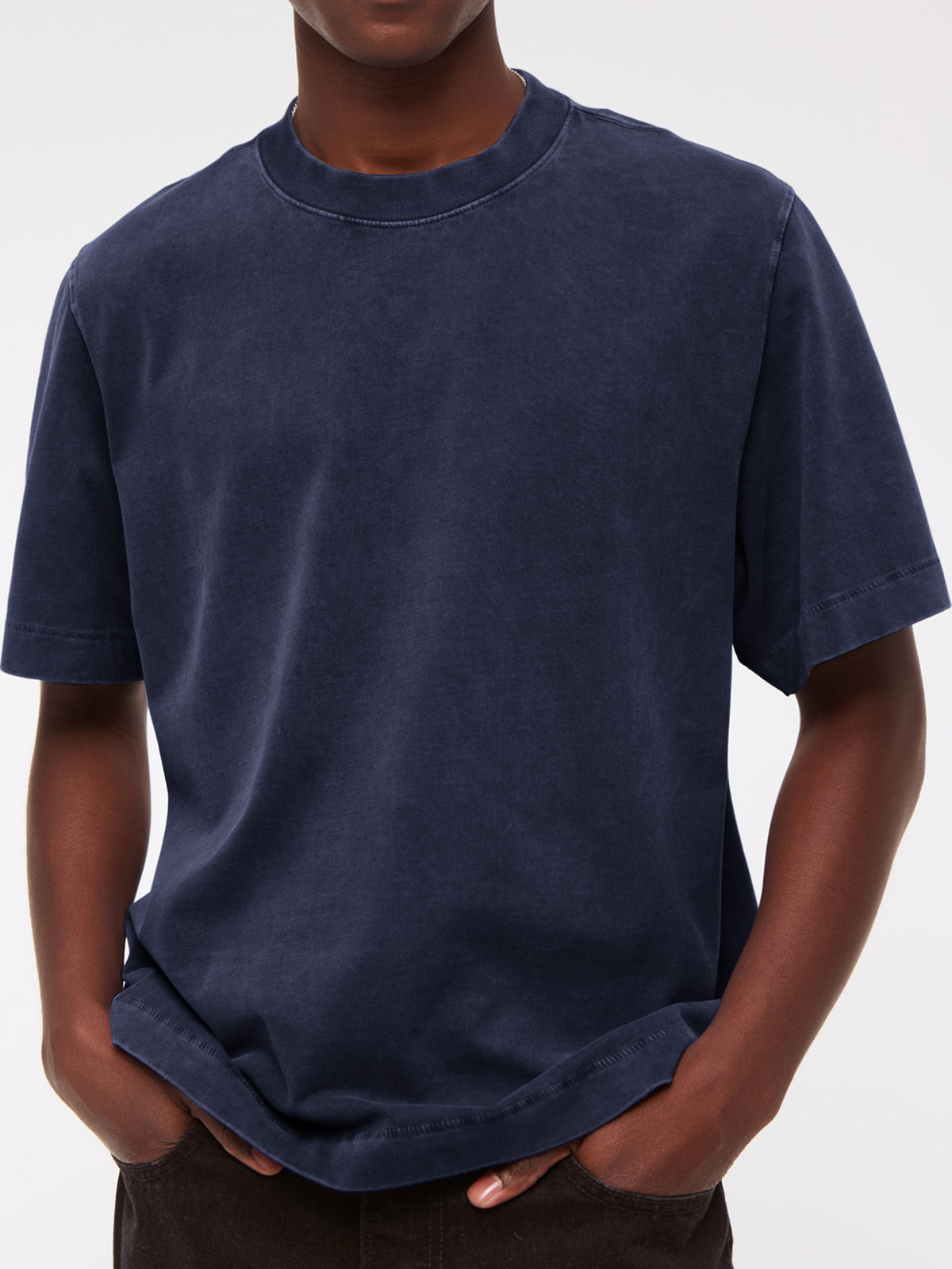 Men's 260g Pure Cotton Vintage Distressed Short-sleeved T-shirt