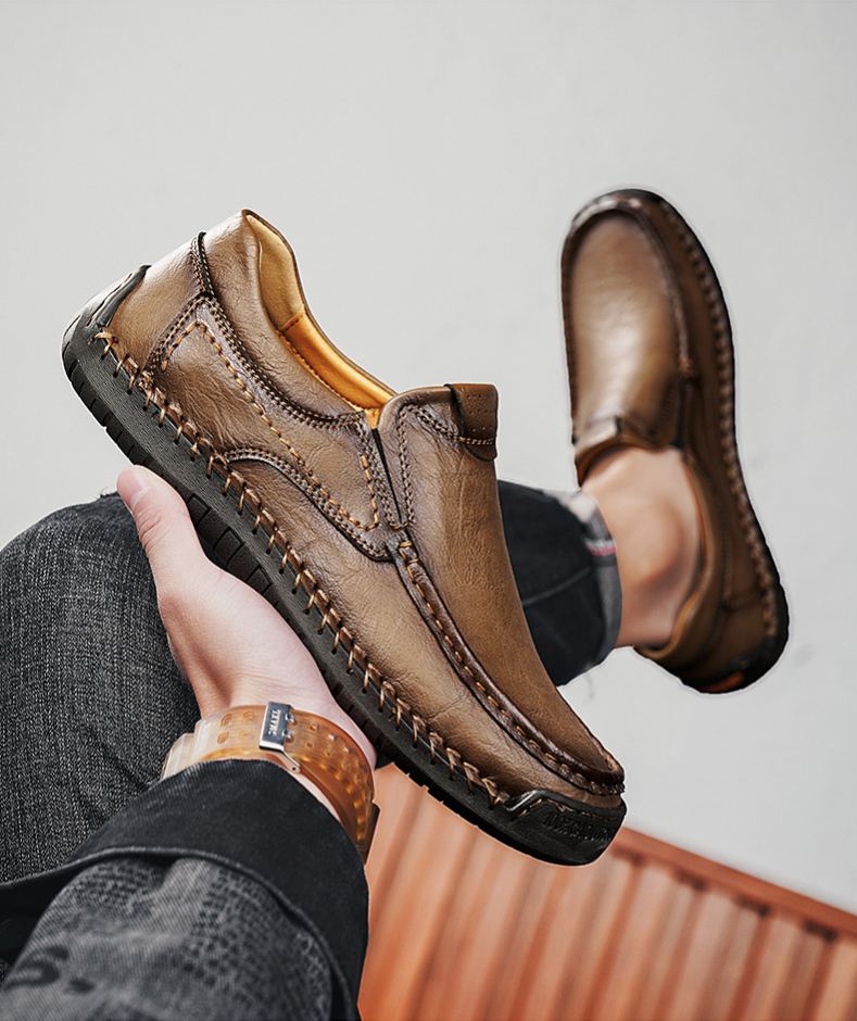 🔥Poslední den 60% SLEVA🔥Pánské slip-on mokasíny z pravé telecí kůže
