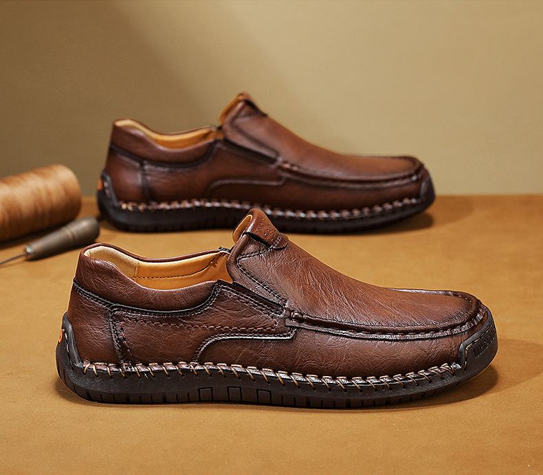 🔥Poslední den 60% SLEVA🔥Pánské slip-on mokasíny z pravé telecí kůže