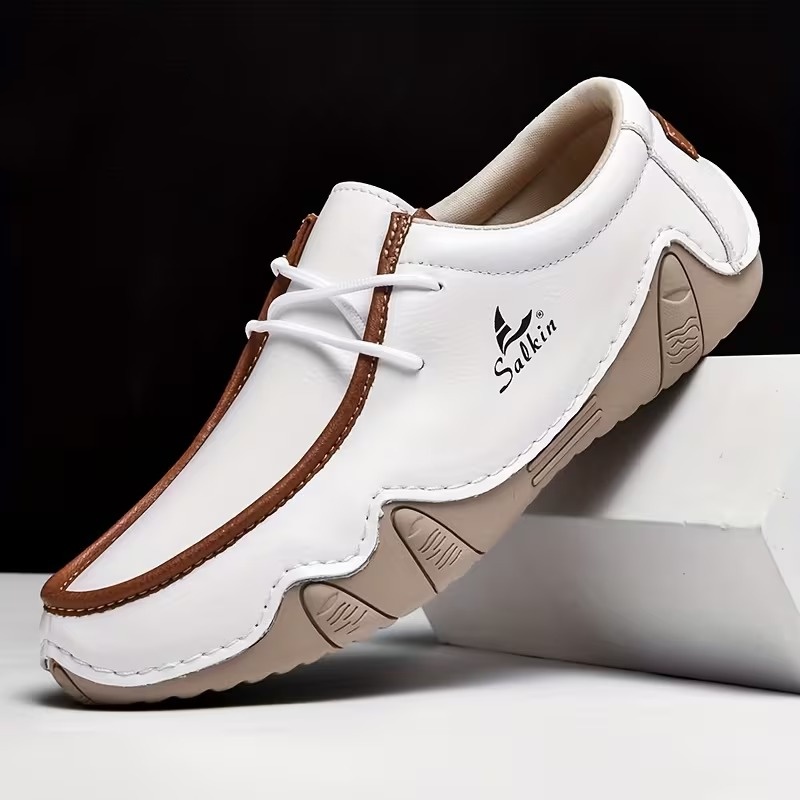 Salkin Men's Handcrafted Casual Loafers - Comfortable, Durable Lace-Up Sneakers in Multiple Colors