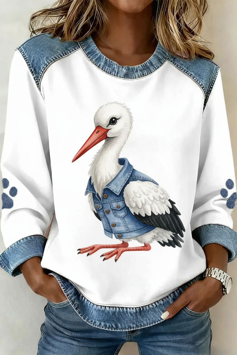 Cigogne | Blouse Patchwork Moderne et Élégante