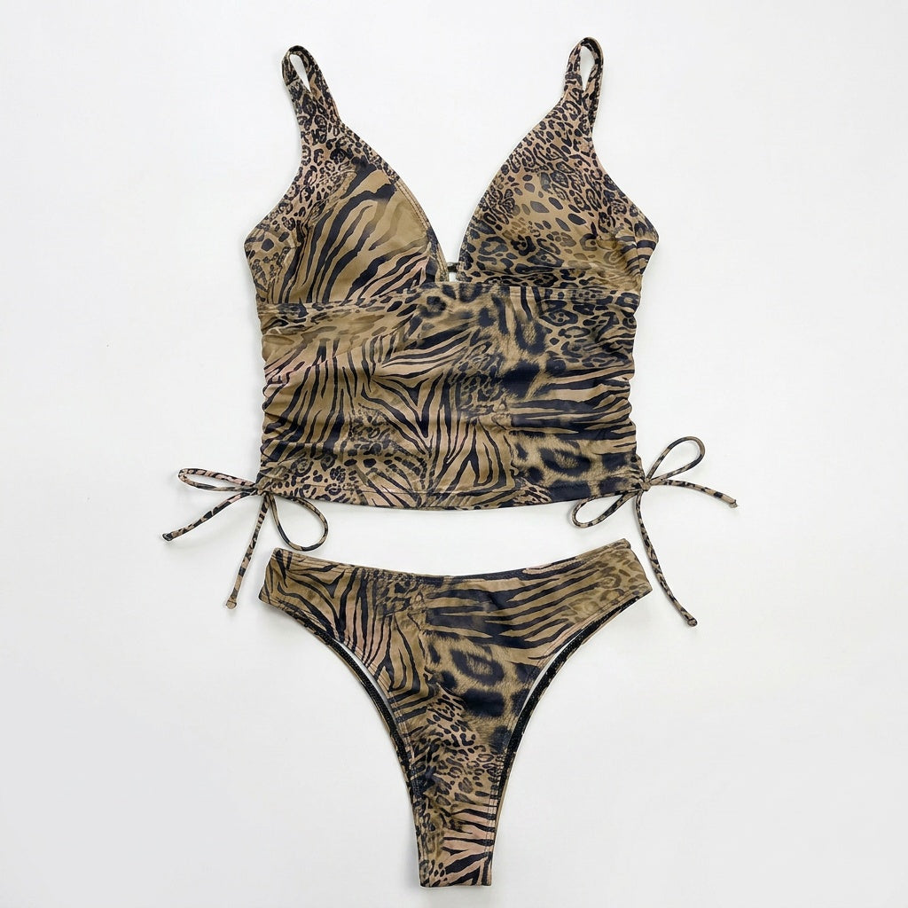 Lunavia™ – Podšitá bikinová souprava s leopardím vzorem a hlubokým výstřihem