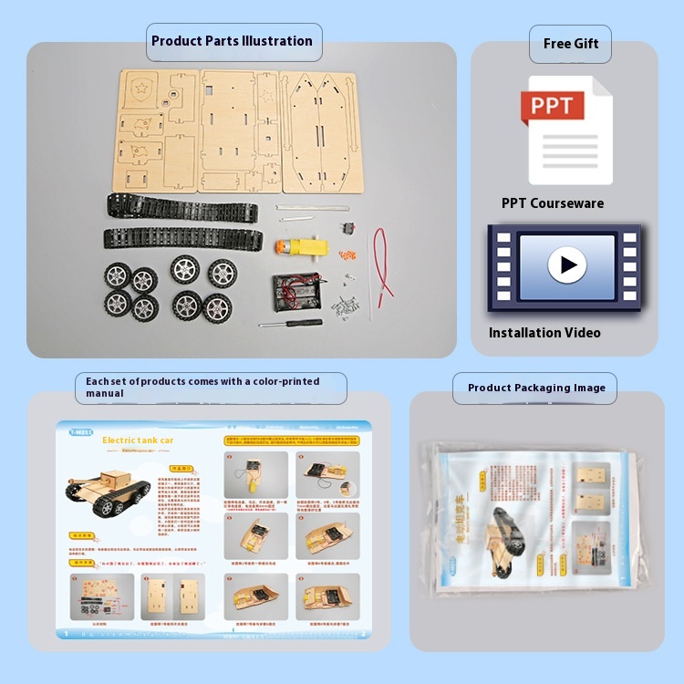 DIY Electric Tank - 3D Wooden Puzzle Kit by makenfun