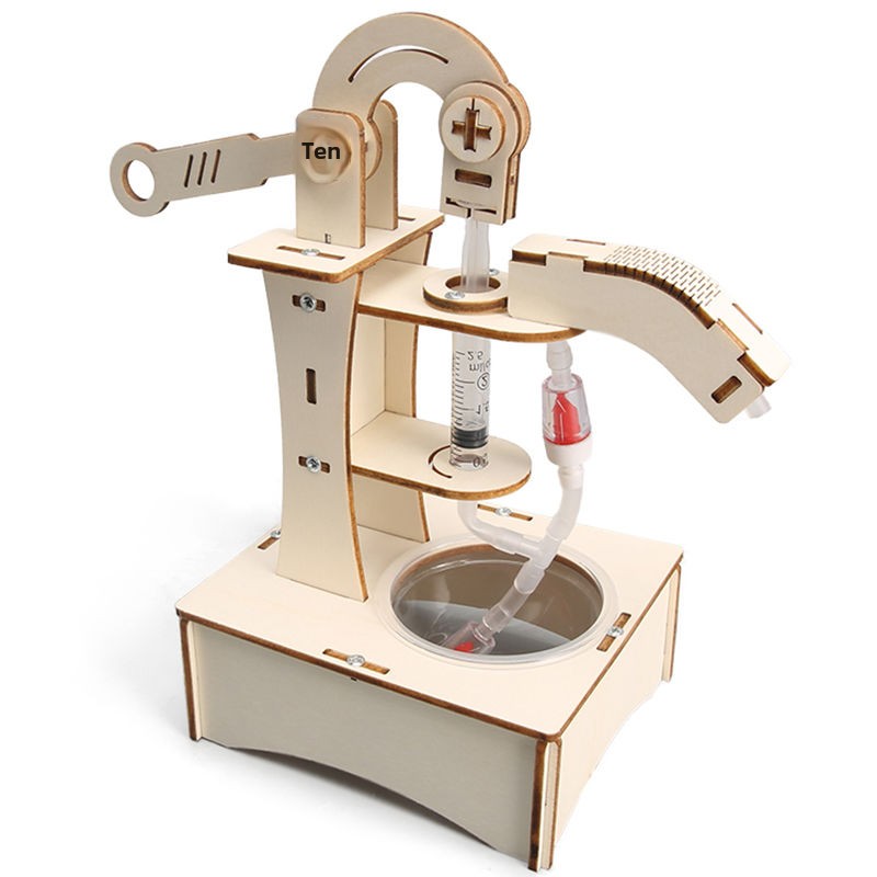 Hand Press Water Pump - 3D Wooden Puzzle Kit by makenfun