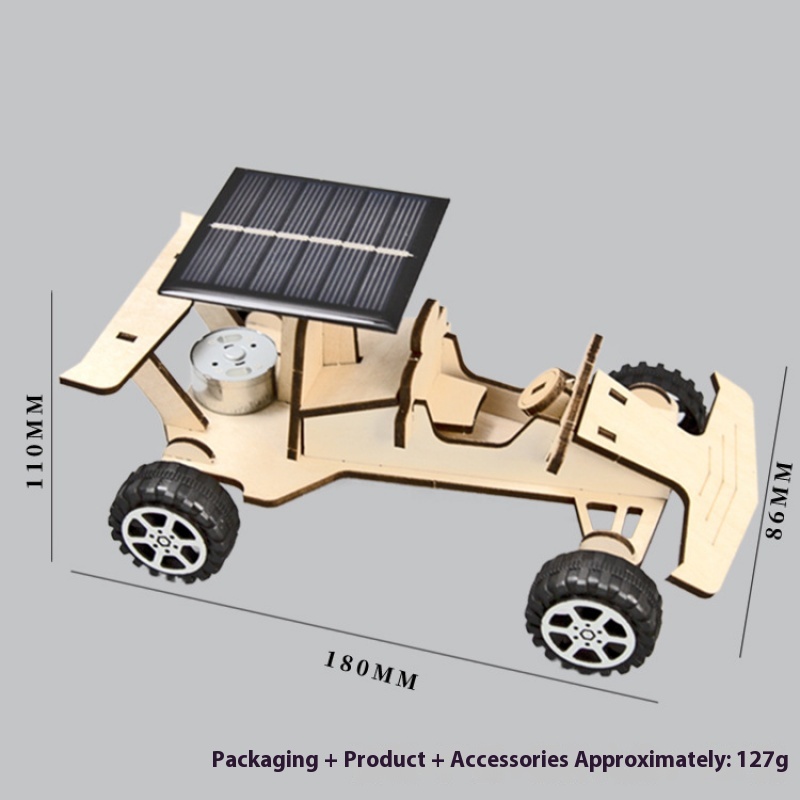 Solar Powered Racing Car 2 - 3D Wooden Puzzle Kit by makenfun