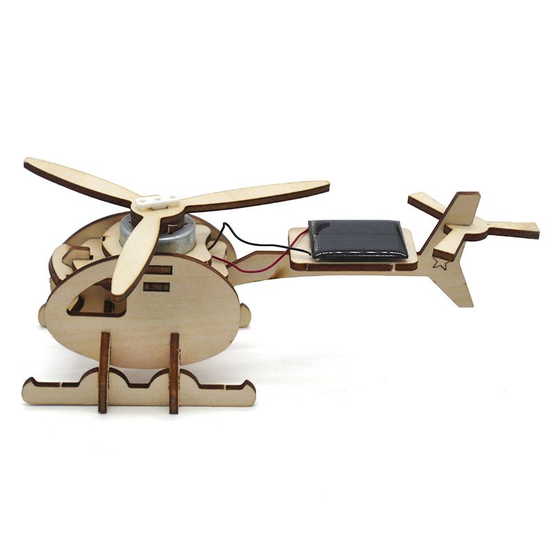 Solar Helicopter - 3D Wooden Puzzle Kit by makenfun