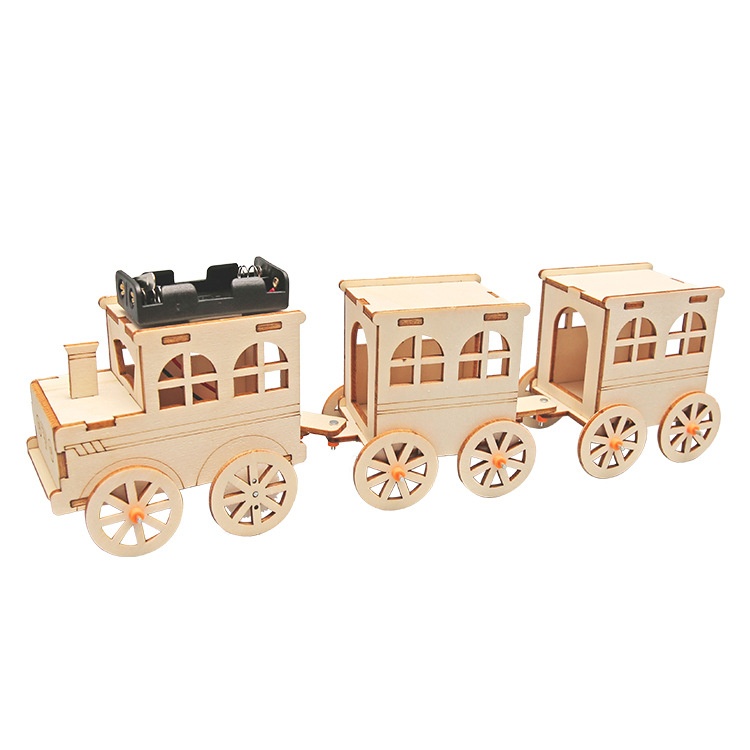 DIY Passenger Train - 3D Wooden Puzzle Kit by makenfun