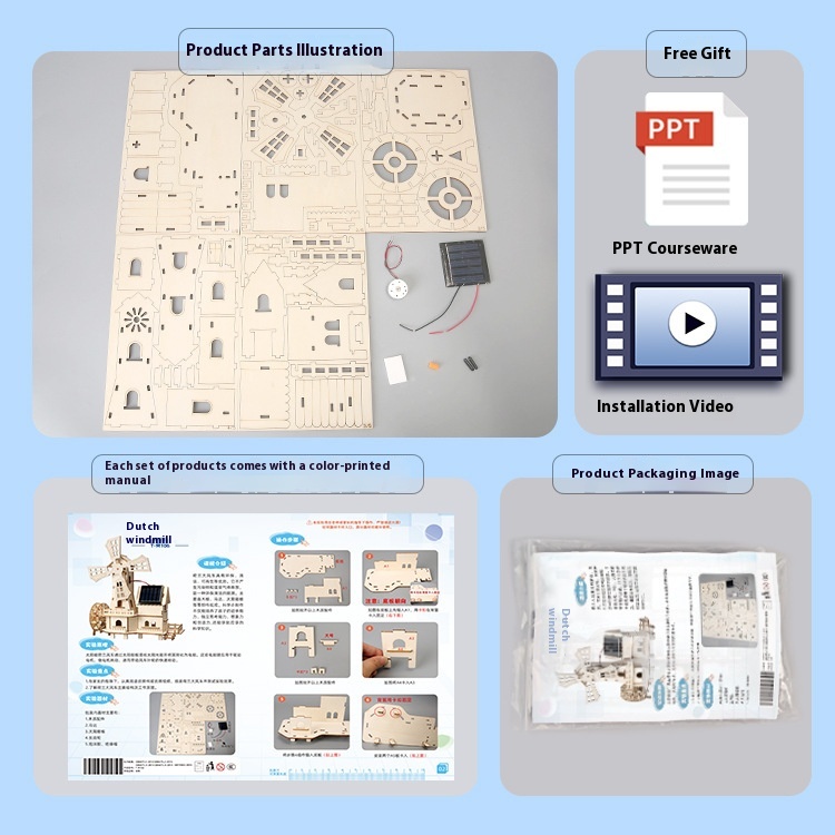 Solar Cabin - 3D Wooden Puzzle Kit by makenfun