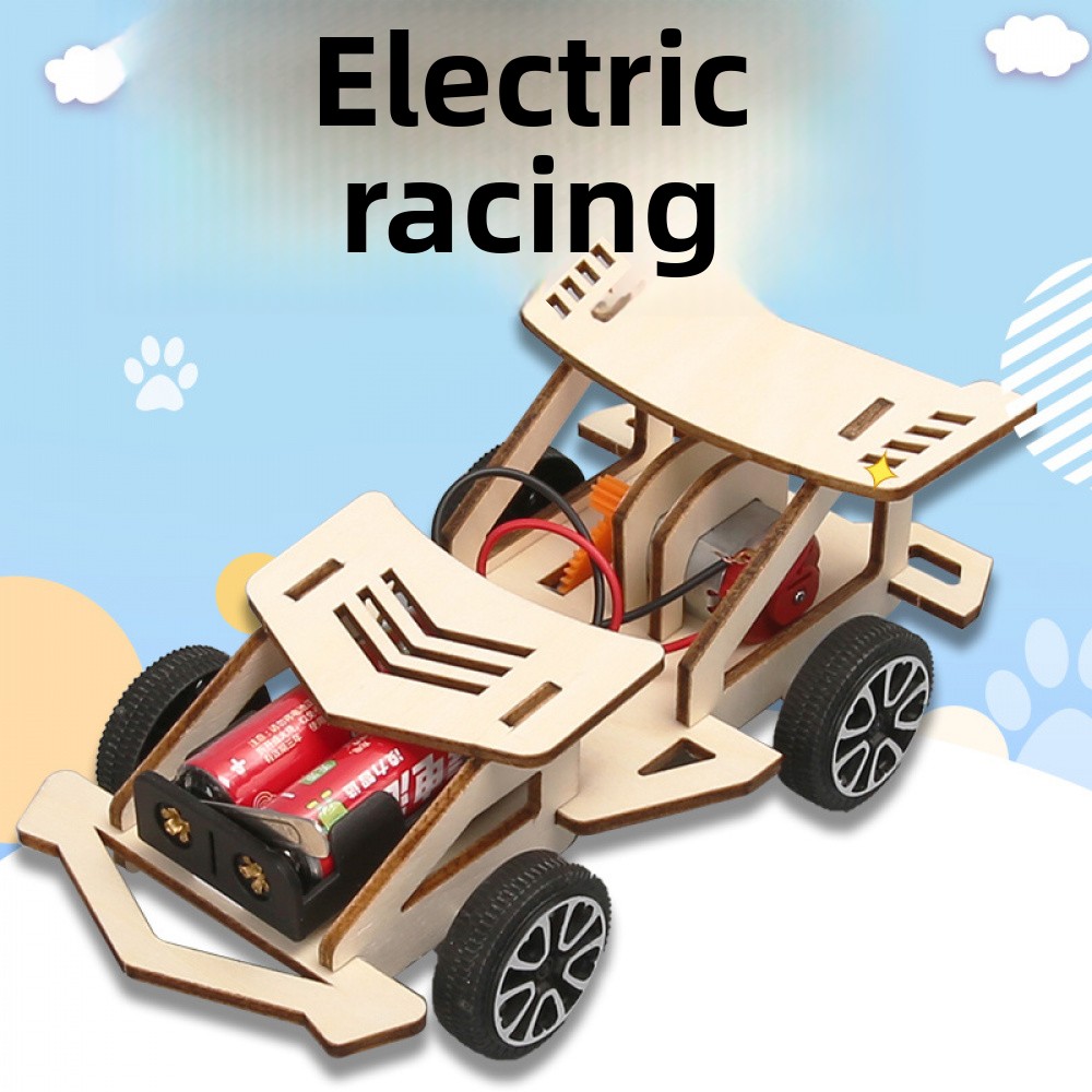 Electric Racing Car - 3D Wooden Puzzle Kit by makenfun