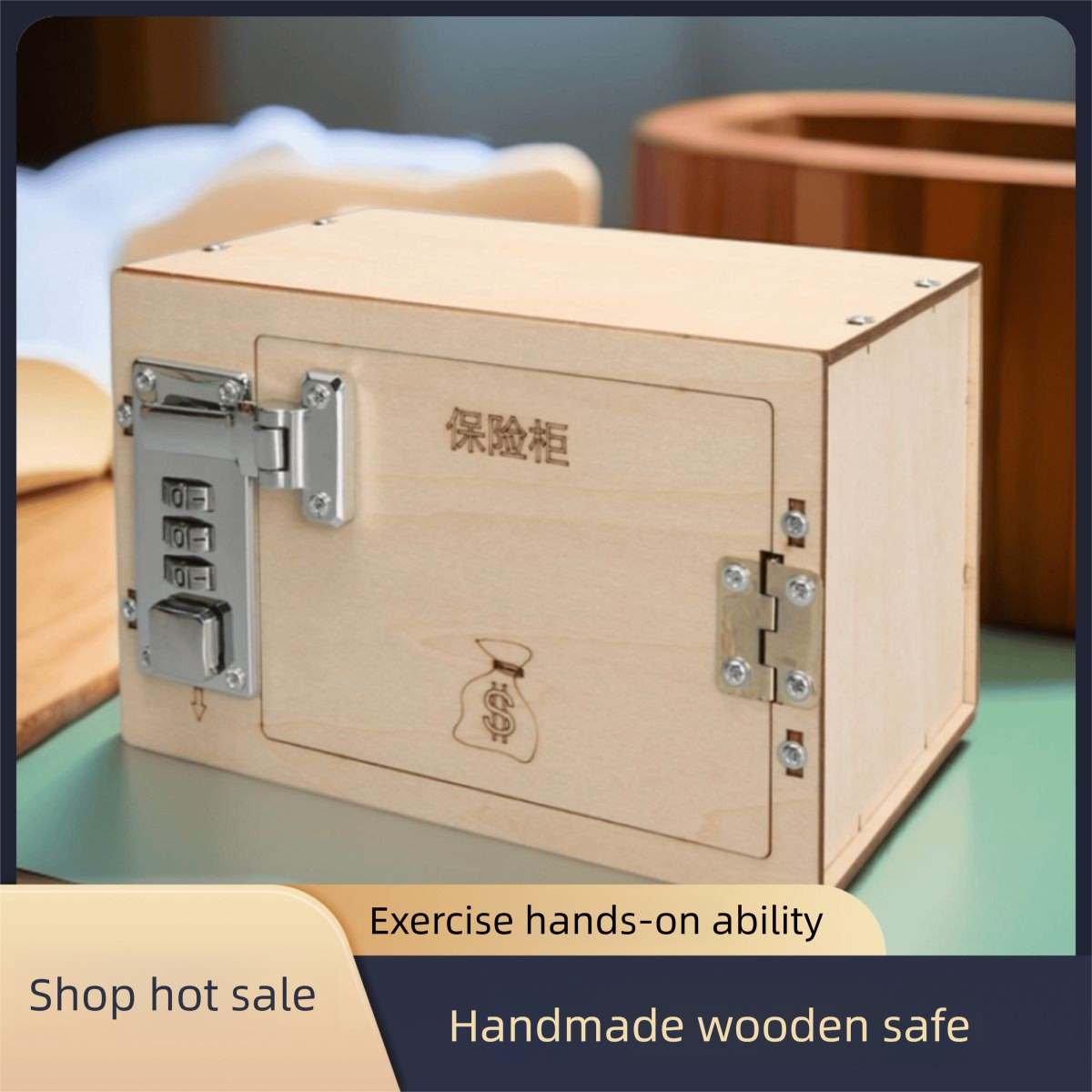 Mechanical Combination Lock DIY - 3D Wooden Puzzle Kit by makenfun