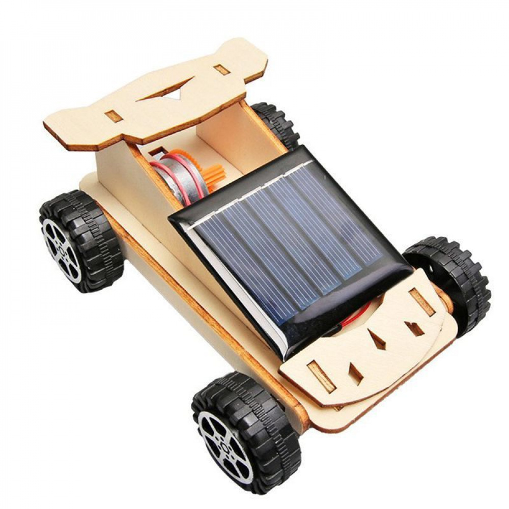 Solar-Powered Toy Car - 3D Wooden Puzzle Kit by makenfun