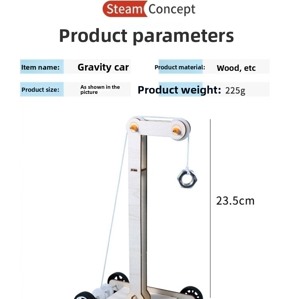 Gravity Potential Energy Car - 3D Wooden Puzzle Kit by makenfun