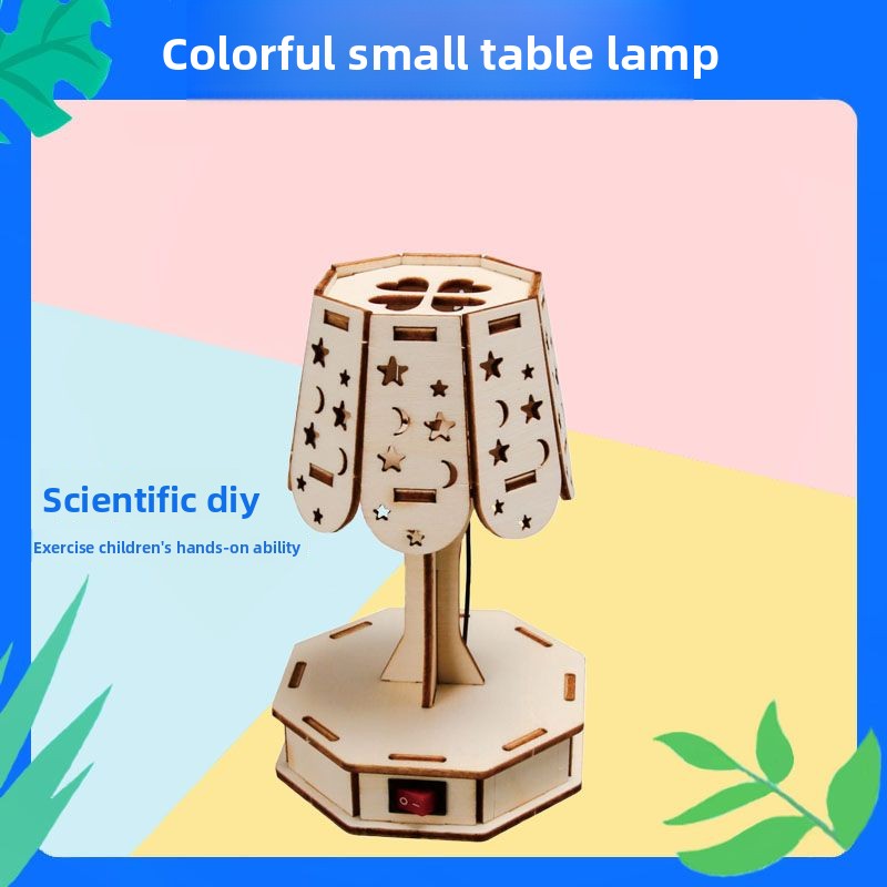 New Handmade Table Lamp - 3D Wooden Puzzle Kit by makenfun