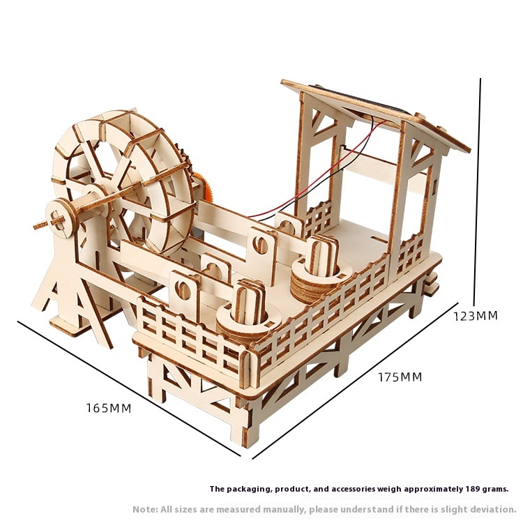 Solar Water Wheel - 3D Wooden Puzzle Kit by makenfun