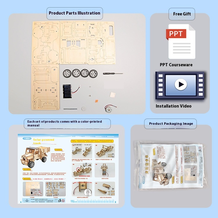 Solar Truck - 3D Wooden Puzzle Kit by makenfun