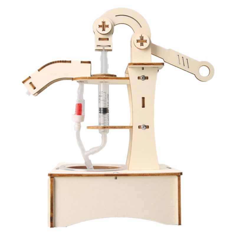 Hand Press Water Pump - 3D Wooden Puzzle Kit by makenfun