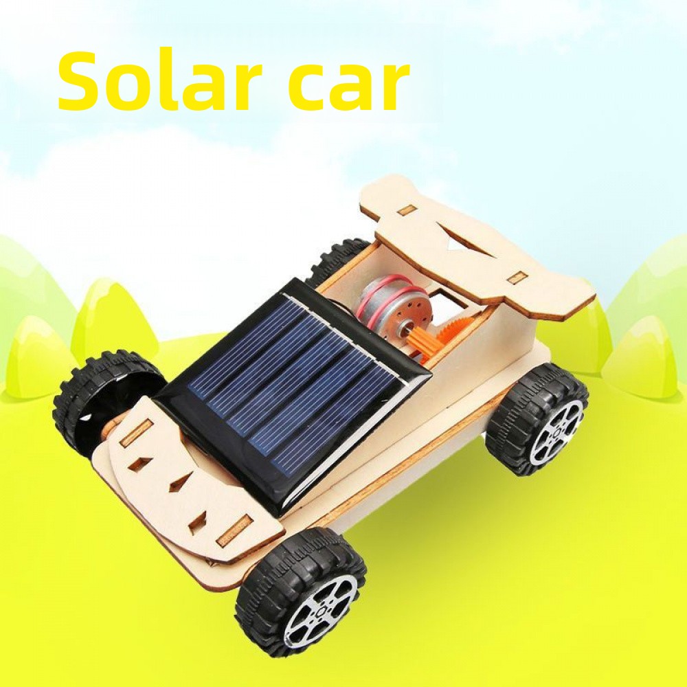 Solar-Powered Toy Car - 3D Wooden Puzzle Kit by makenfun