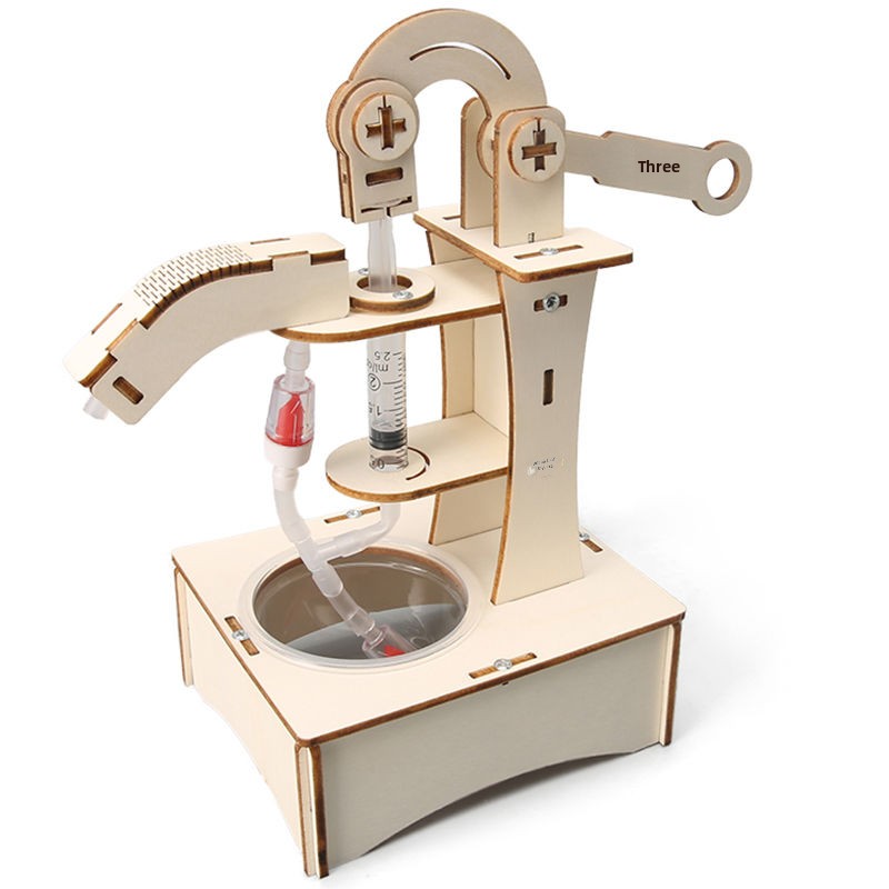Hand Press Water Pump - 3D Wooden Puzzle Kit by makenfun