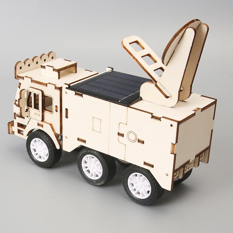 Solar Radar Car - 3D Wooden Puzzle Kit by makenfun