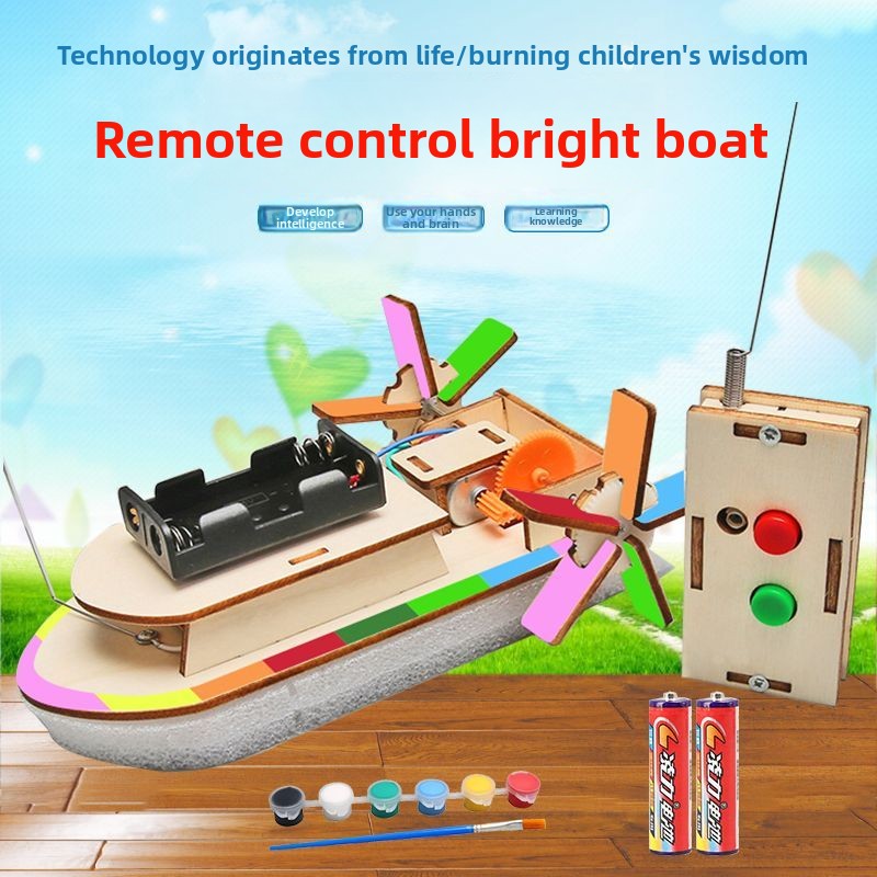 DIY Remote Control Paddle Boat - 3D Wooden Puzzle Kit by makenfun